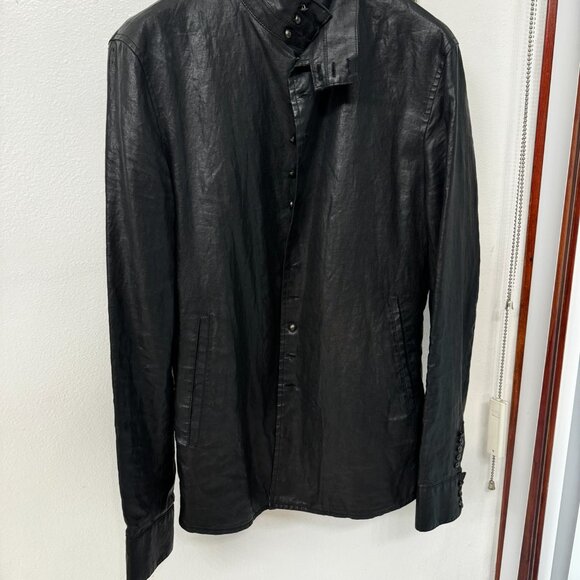 JOHN VARVATOS Waxed Coated Linen Shirt Jacket (sz. 48) - Picture 11 of 12